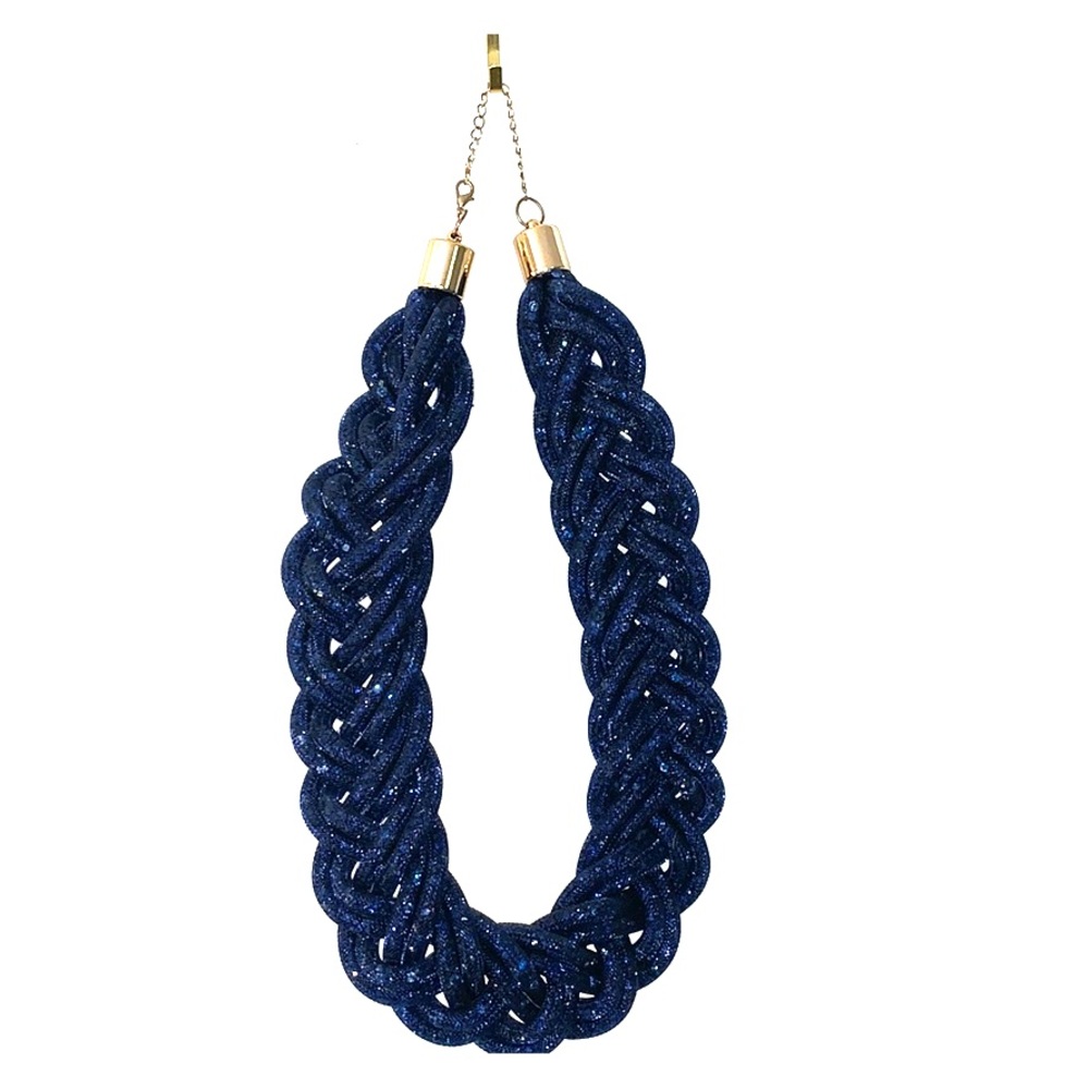 Navy Braided Necklace